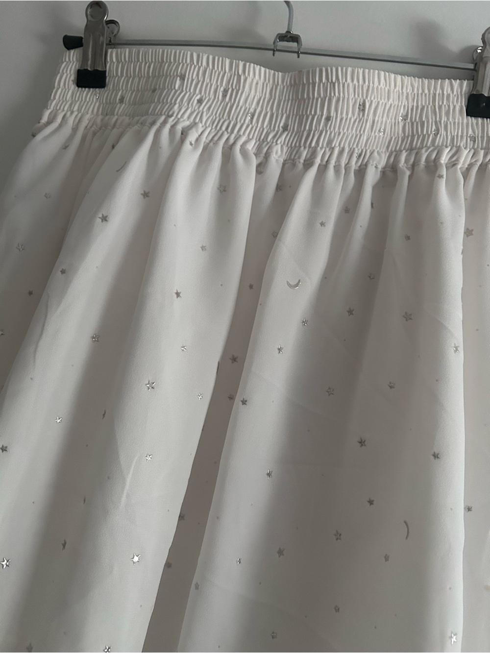 Ank Rouge White Star & Moon Blue Bow Flowy A-Line Skirt - Picture 6 of 7